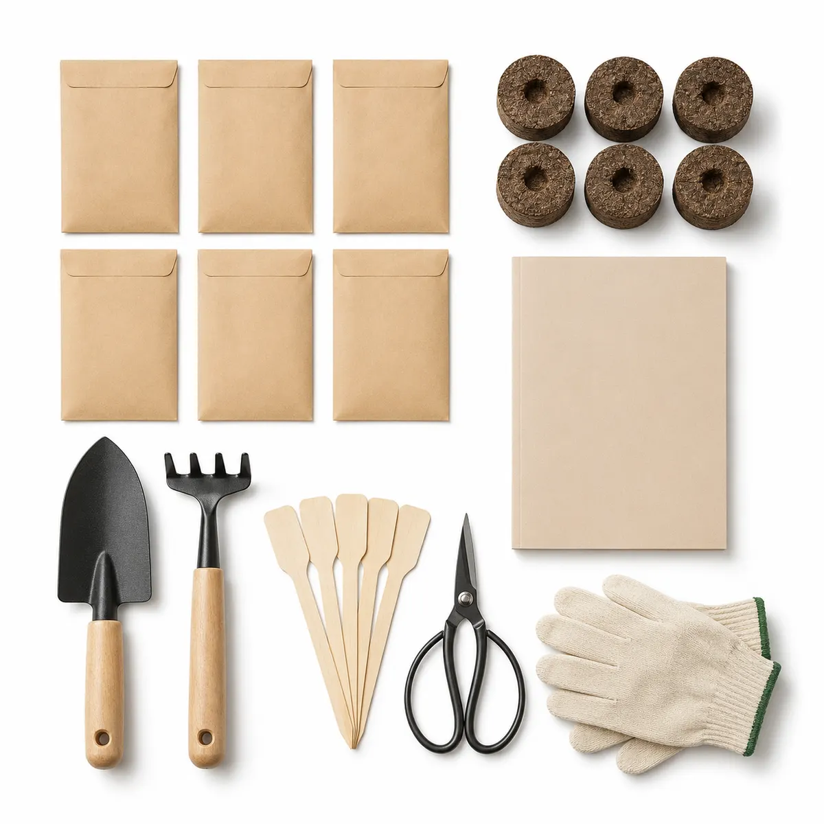 Medicinal Garden Kit seed packets arranged in a flat lay